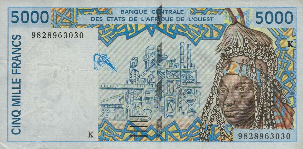 Front of West African States p713Kg: 5000 Francs from 1998