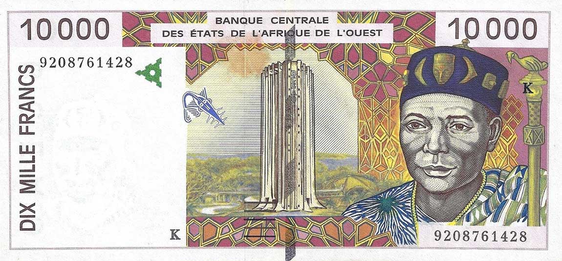 Front of West African States p714Ka: 10000 Francs from 1992