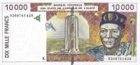 p714Ka from West African States: 10000 Francs from 1992