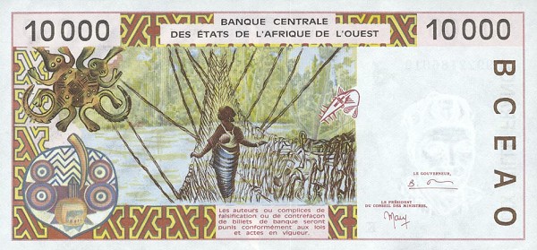 Back of West African States p714Kg: 10000 Francs from 1998