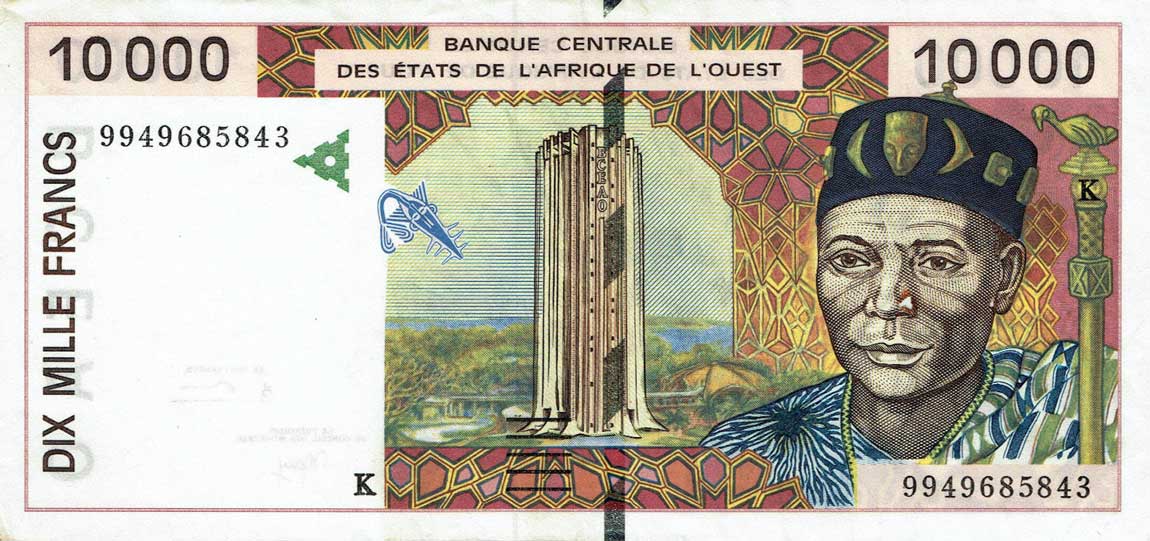 Front of West African States p714Kj: 10000 Francs from 2001