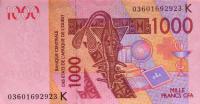 Gallery image for West African States p715Ka: 1000 Francs