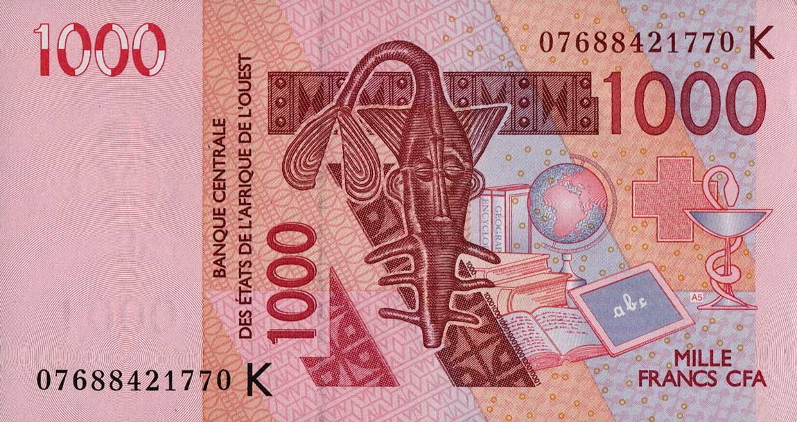 Front of West African States p715Ke: 1000 Francs from 2007