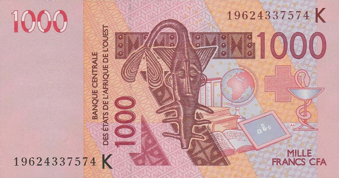 Front of West African States p715Ks: 1000 Francs from 2019