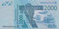 Gallery image for West African States p716Kf: 2000 Francs