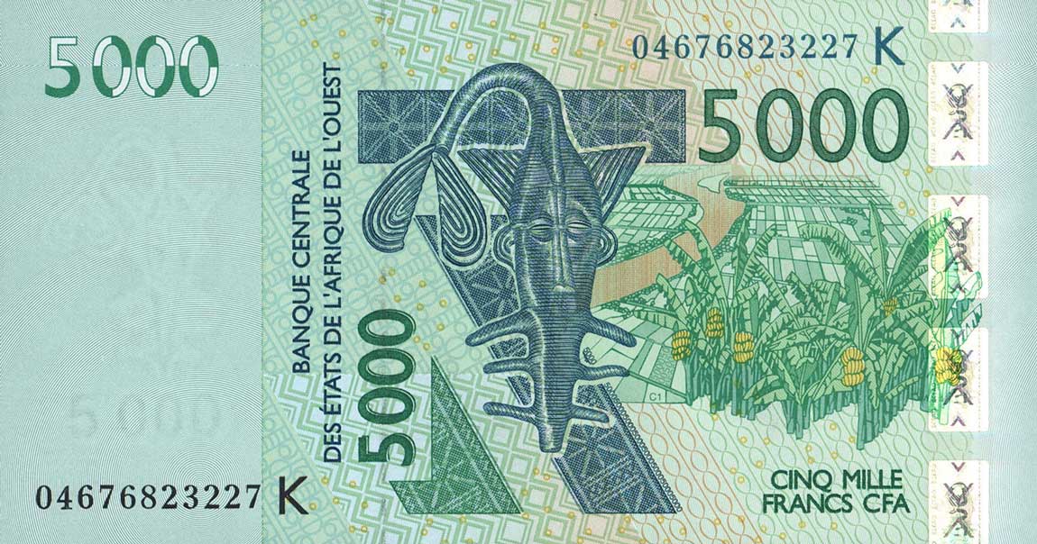 Front of West African States p717Kb: 5000 Francs from 2004