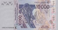 p718Kr from West African States: 10000 Francs from 2018