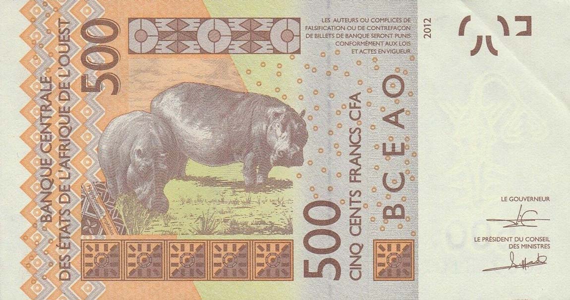 Back of West African States p719Kg: 500 Francs from 2018