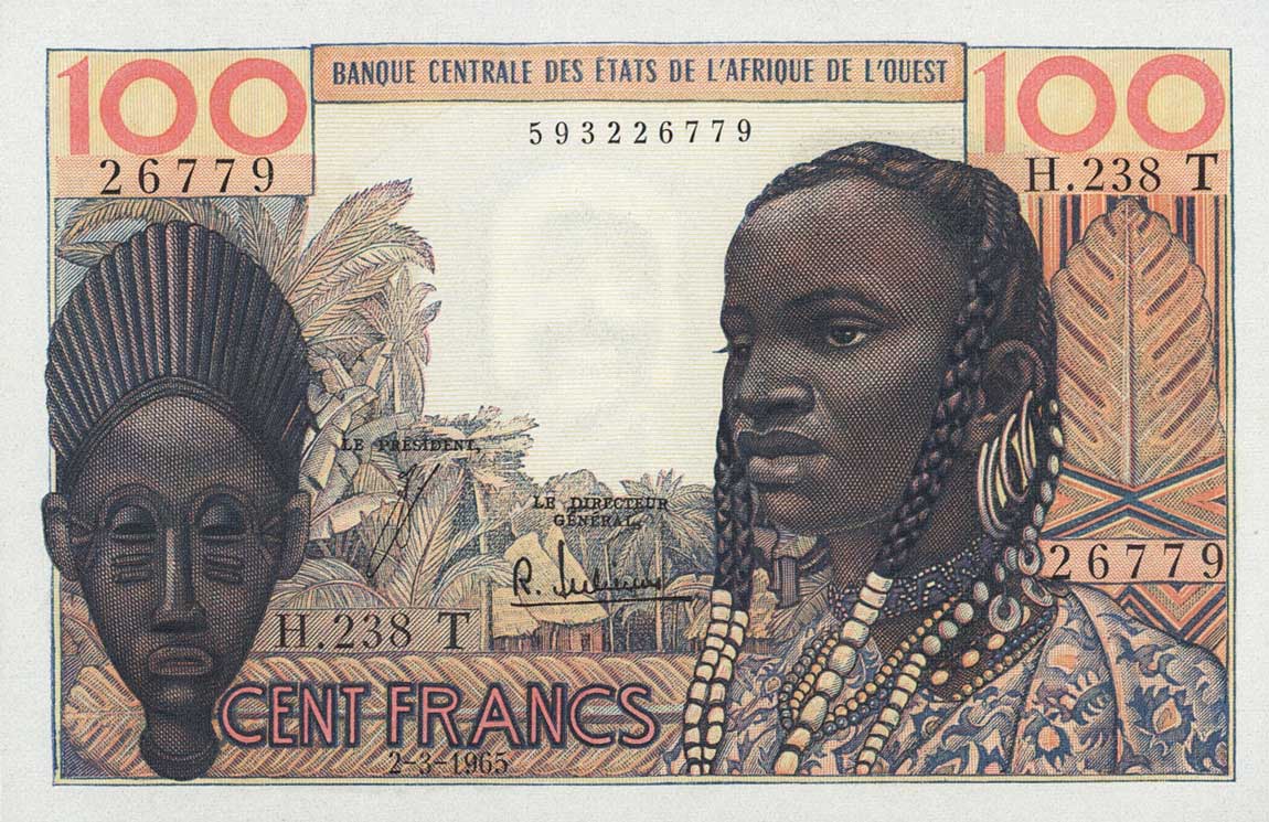 Front of West African States p801Te: 100 Francs from 1965