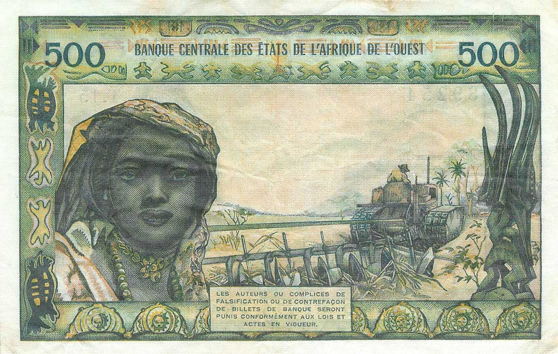 Back of West African States p802Tc: 500 Francs from 1961