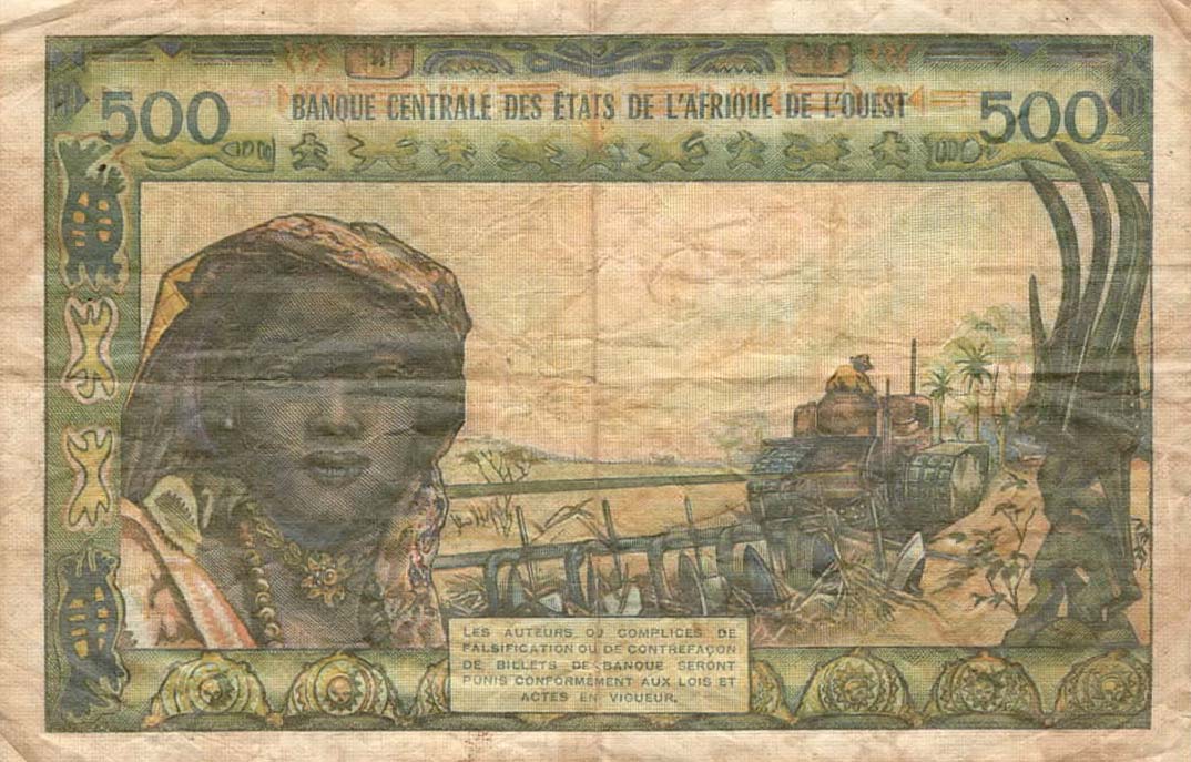 Back of West African States p802Tg: 500 Francs from 1959