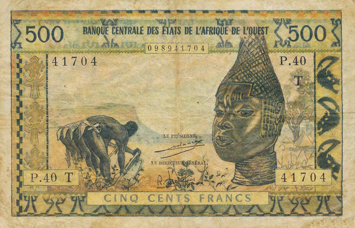 Front of West African States p802Ti: 500 Francs from 1959