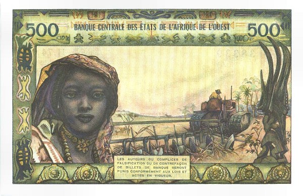 Back of West African States p802Tm: 500 Francs from 1959