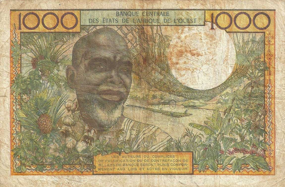 Back of West African States p803Tg: 1000 Francs from 1959