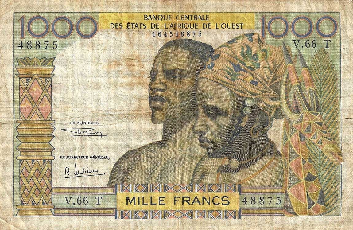 Front of West African States p803Tg: 1000 Francs from 1959