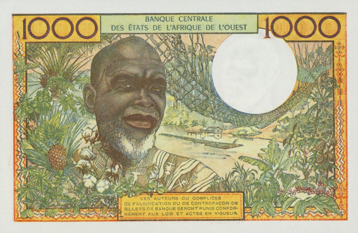 Back of West African States p803Tm: 1000 Francs from 1959