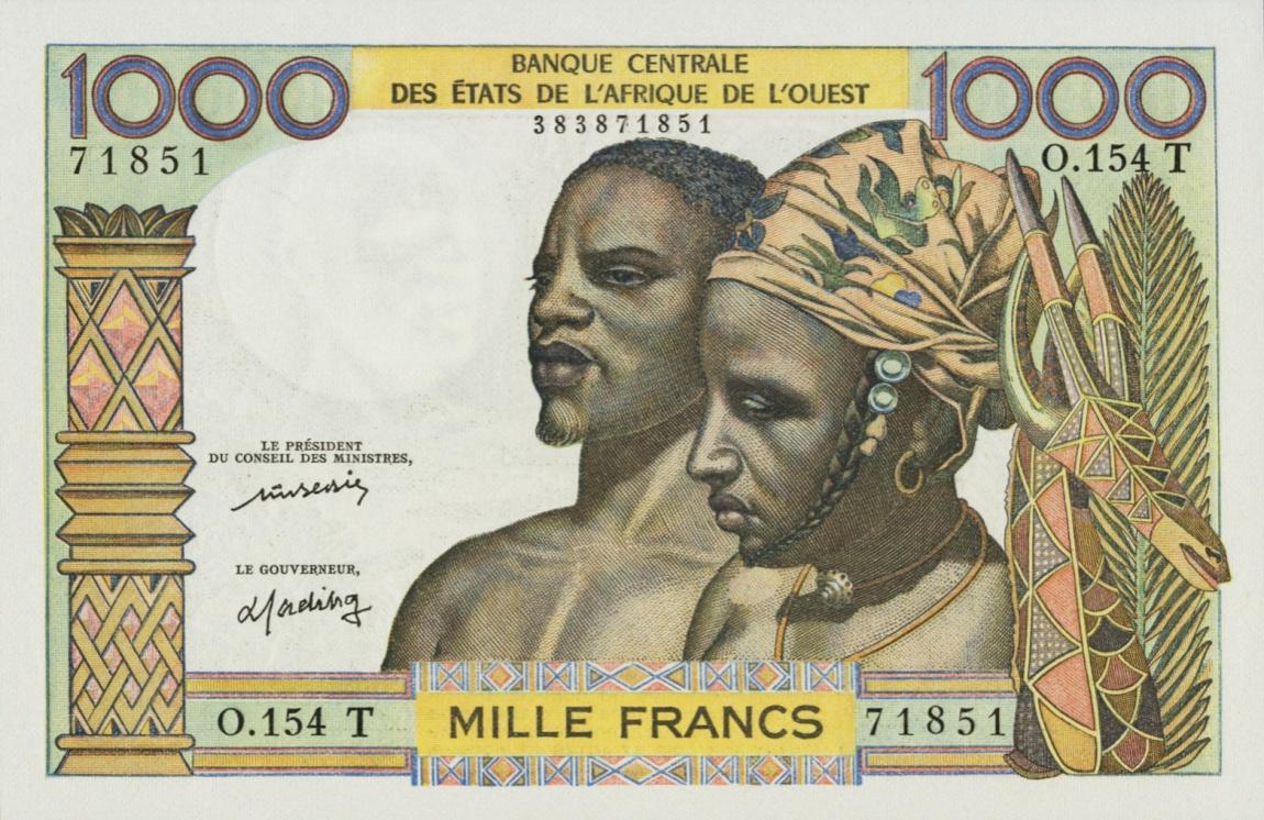 Front of West African States p803Tm: 1000 Francs from 1959