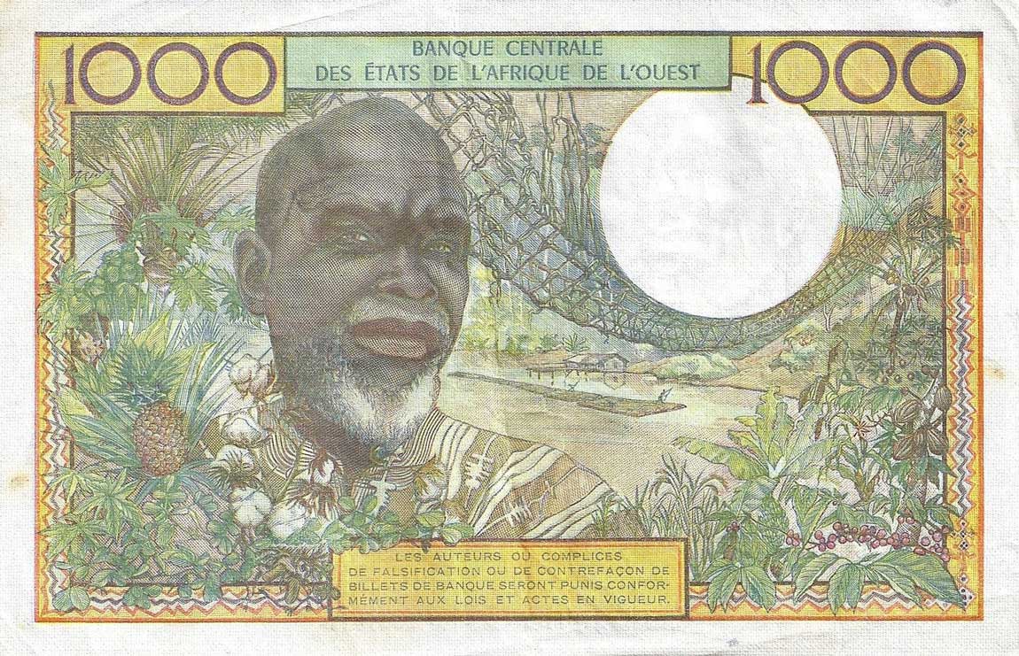 Back of West African States p803Tn: 1000 Francs from 1959