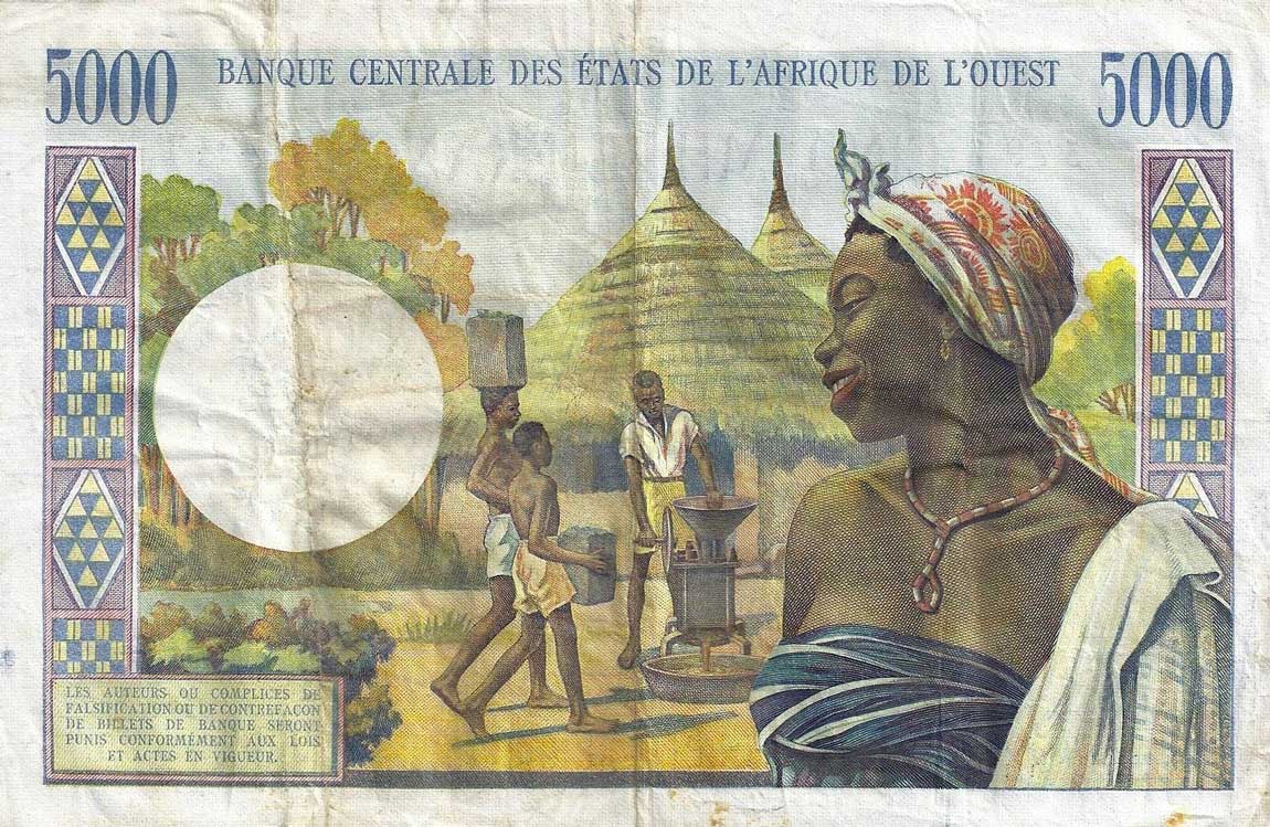 Back of West African States p804Ti: 5000 Francs from 1961