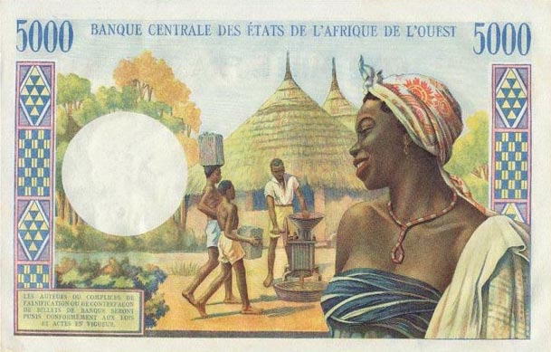 Back of West African States p804Tm: 5000 Francs from 1961