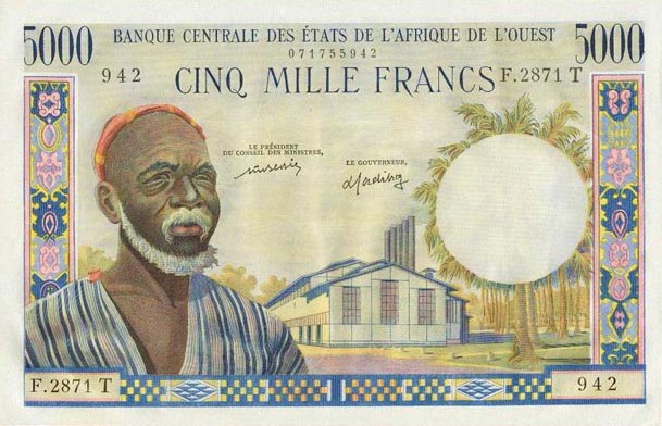 Front of West African States p804Tm: 5000 Francs from 1961