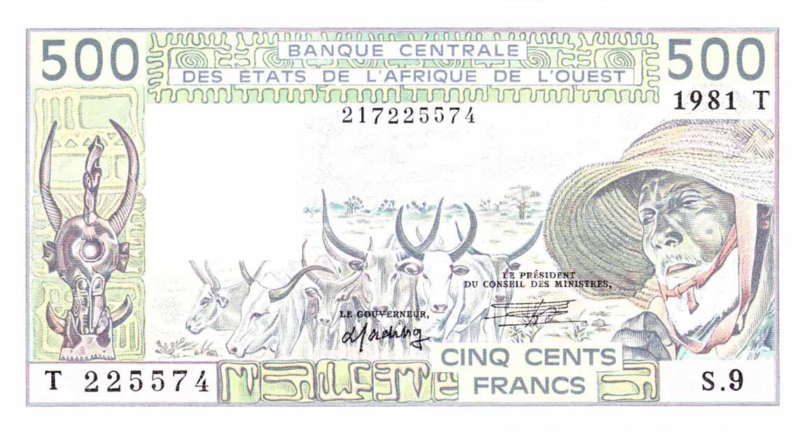 Front of West African States p806Tc: 500 Francs from 1981