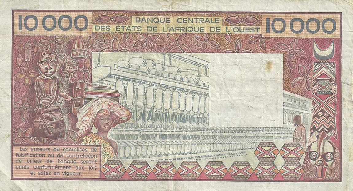 Back of West African States p809Tk: 10000 Francs from 1977