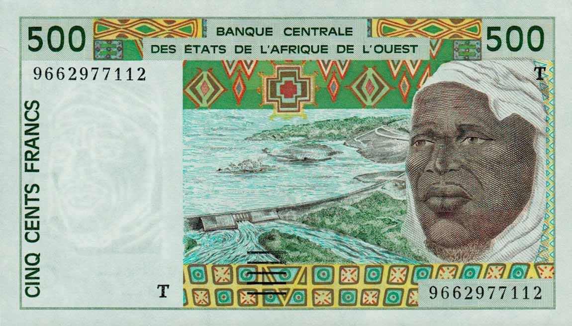 Front of West African States p810Tf: 500 Francs from 1996