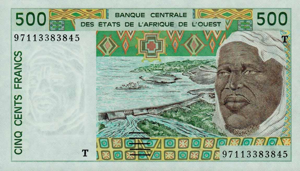 Front of West African States p810Th: 500 Francs from 1997