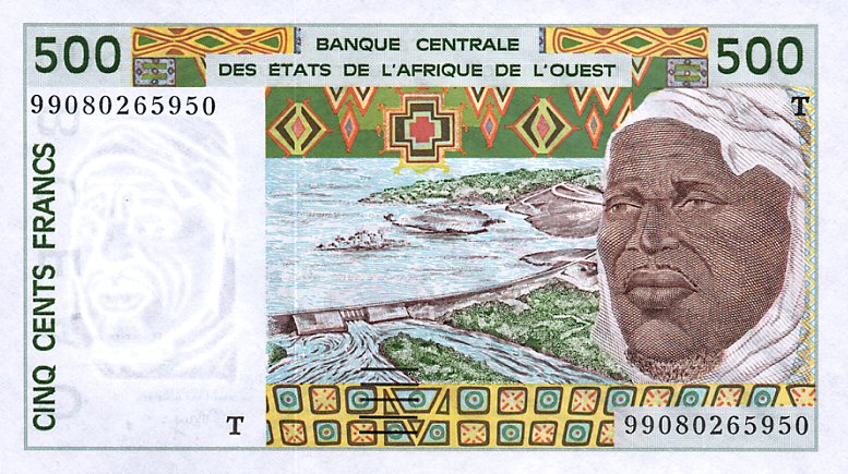 Front of West African States p810Tj: 500 Francs from 1999