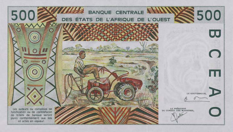 Back of West African States p810Tk: 500 Francs from 2000