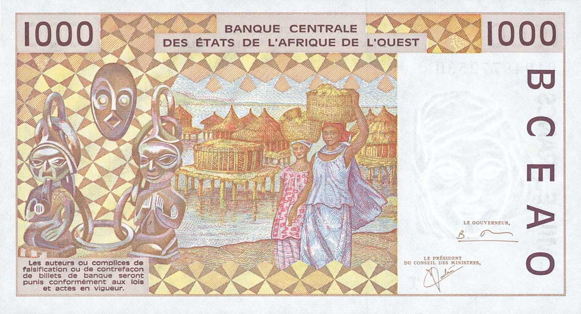 Back of West African States p811Tk: 1000 Francs from 2001