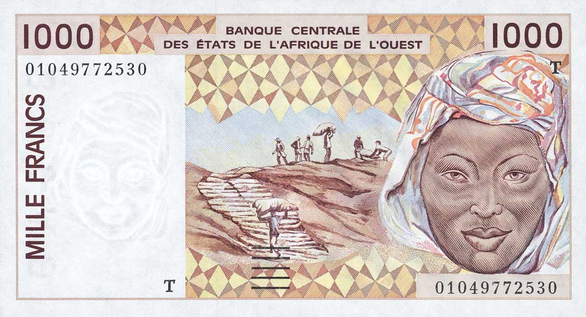 Front of West African States p811Tk: 1000 Francs from 2001