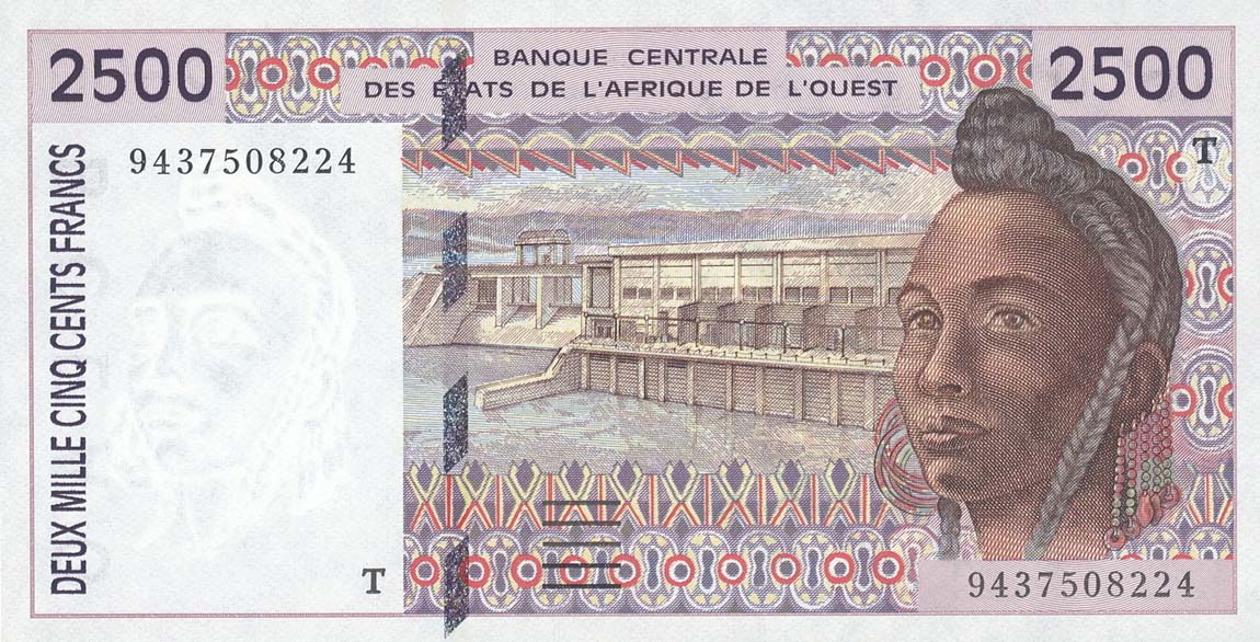 Front of West African States p812Tc: 2500 Francs from 1994