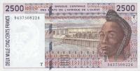 p812Tc from West African States: 2500 Francs from 1994