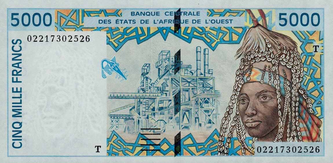 Front of West African States p813Tk: 5000 Francs from 2002