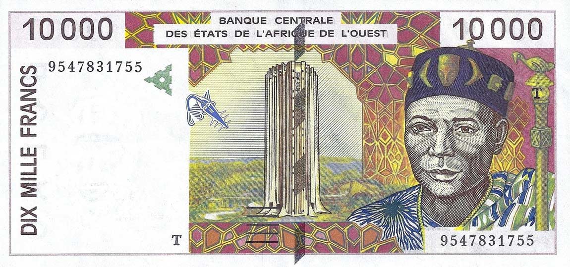 Front of West African States p814Tc: 10000 Francs from 1995