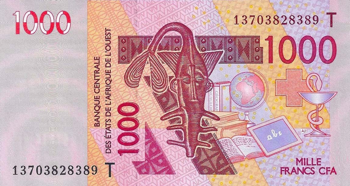 Front of West African States p815Tm: 1000 Francs from 2013