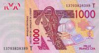 Gallery image for West African States p815Tm: 1000 Francs