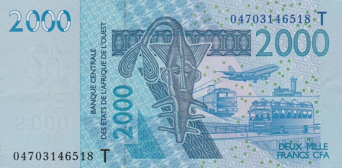 Front of West African States p816Tb: 2000 Francs from 2004