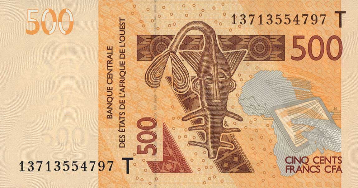 Front of West African States p819Tb: 500 Francs from 2013