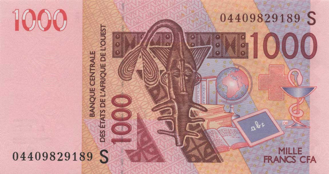 Front of West African States p915Sb: 1000 Francs from 2004