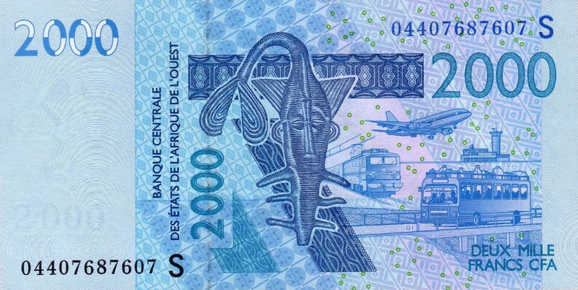 Front of West African States p916Sb: 2000 Francs from 2004