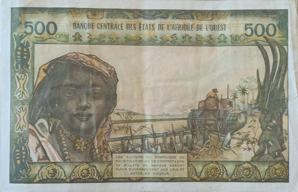 Back of West African States p102Ah: 500 Francs from 1959