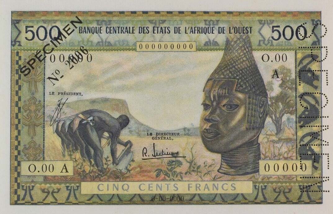 Front of West African States p102As: 500 Francs from 1959