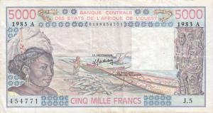 Gallery image for West African States p108Aj: 5000 Francs