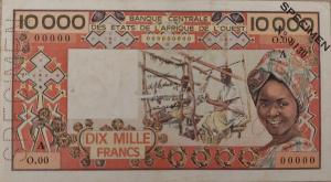 p109As from West African States: 10000 Francs from 1977 p109As from West African States: 10000 Francs from 1977