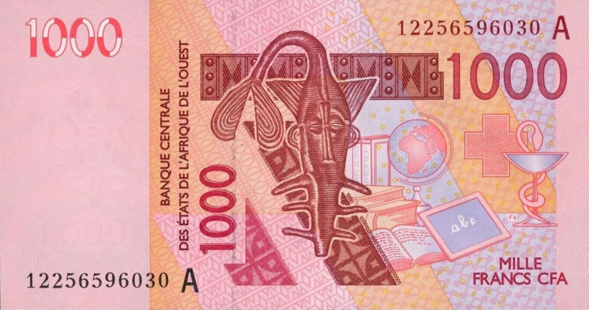 Front of West African States p115Al: 1000 Francs from 2012