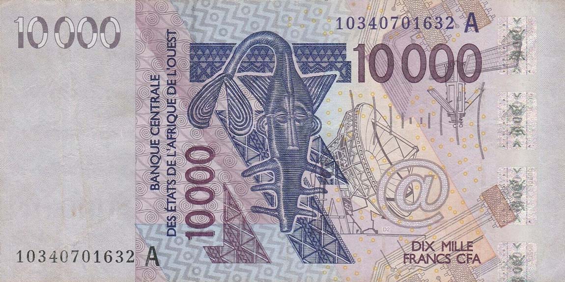 Front of West African States p118Ai: 10000 Francs from 2010