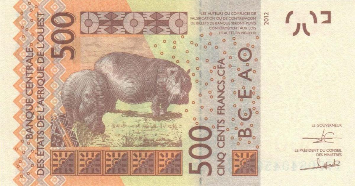 Back of West African States p219Bf: 500 Francs from 2017